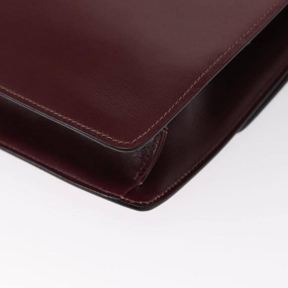 CELINE Shoulder Bag Leather Bordeaux Gold Auth 153178 - Picture 16 of 16